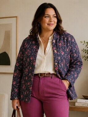 🌸 Floral Quilted Jacket | NWT Arizona Jean Co XXL 🌸